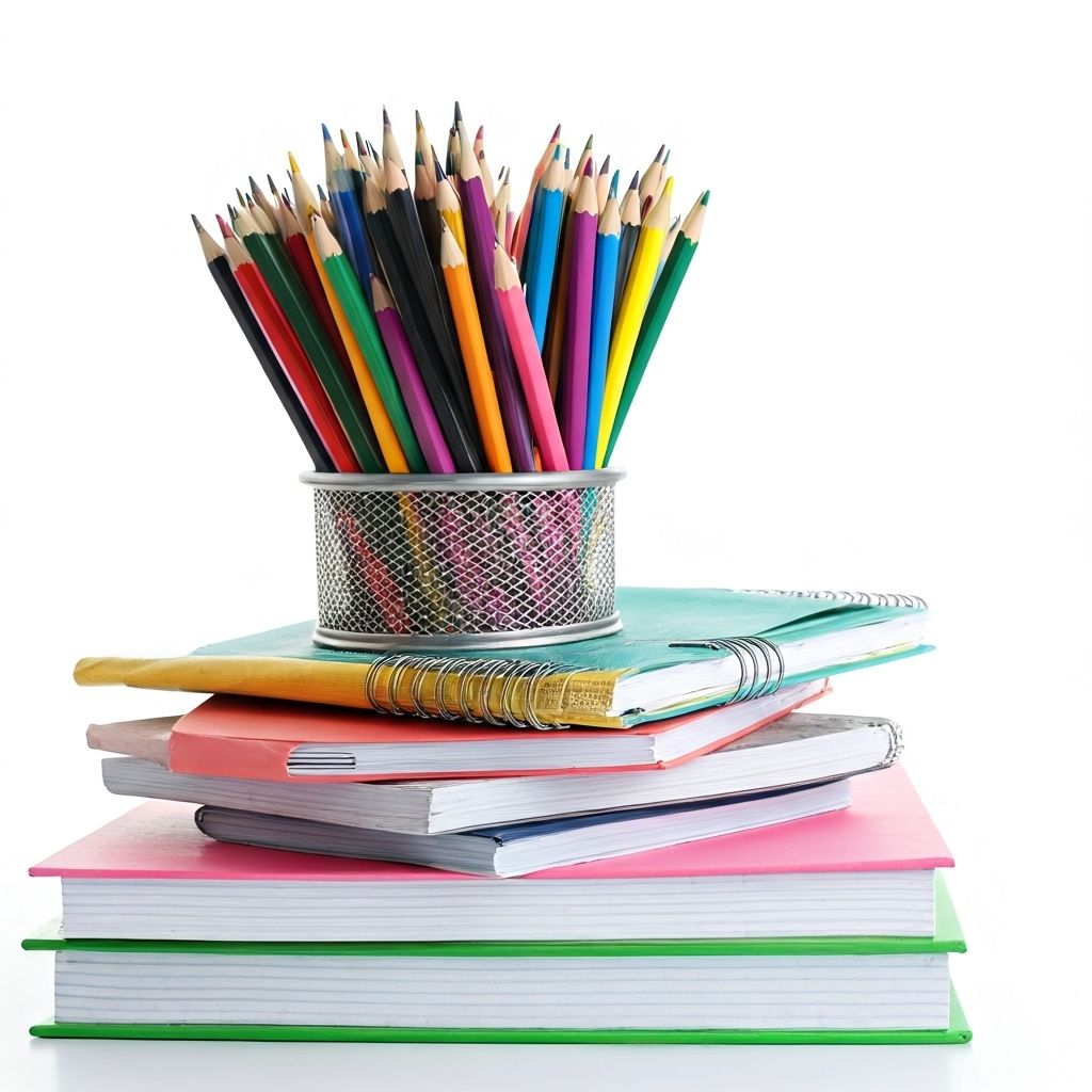 Útiles escolares coloridos